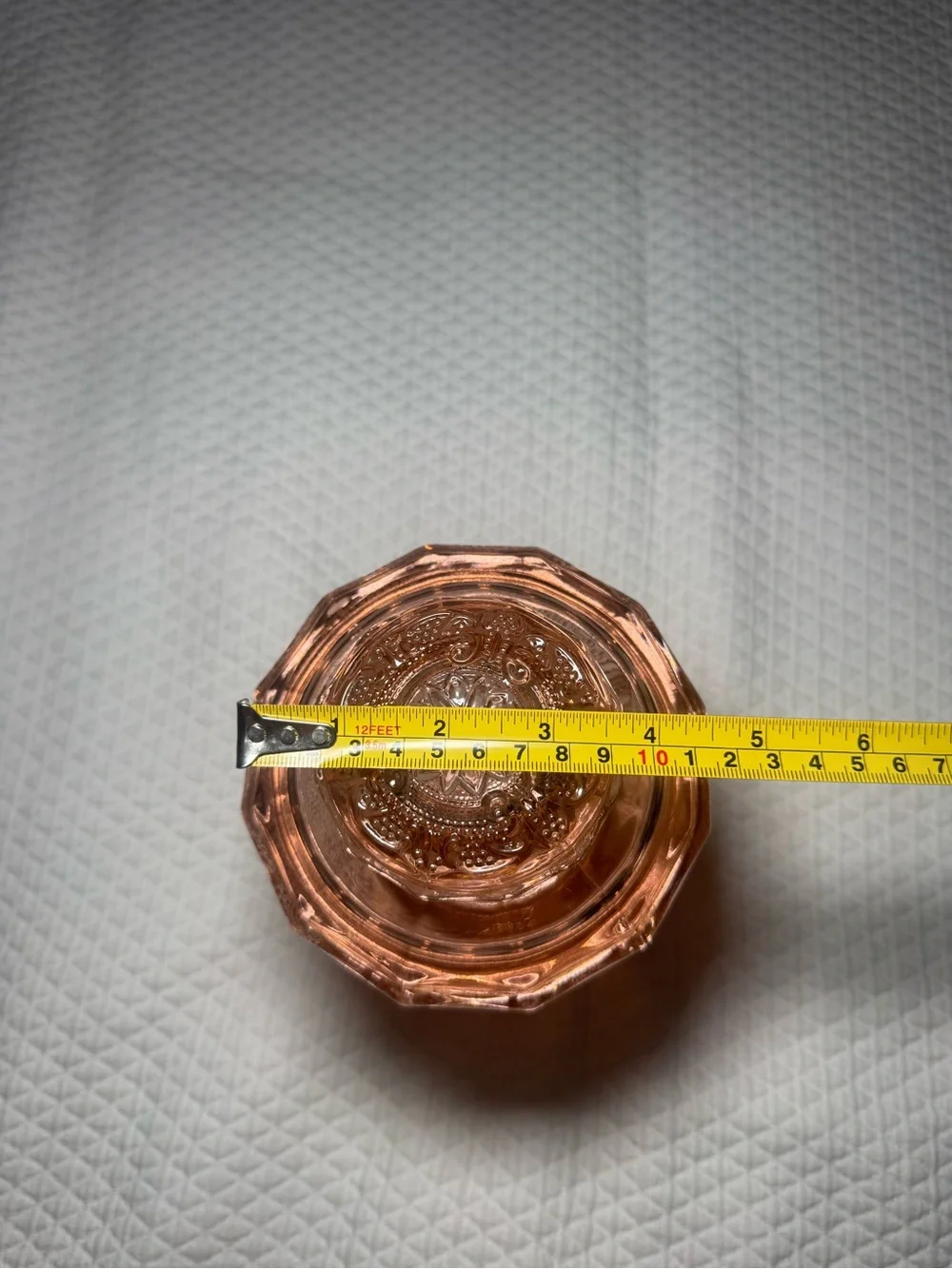Vintage Tiara Indiana Glass Sandwich Pink LARGE Canister Jar w/ Lid Floral